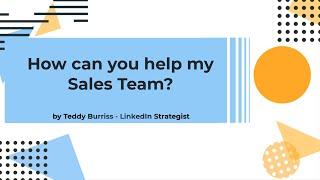 Using LinkedIn as a Business Tool brought by Teddy Burriss, LinkedIn Strategist, Trainer & Coach