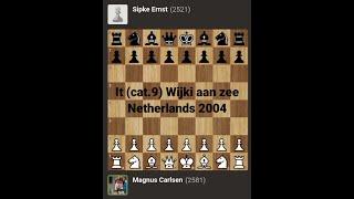 Magnus Carlsen vs Sipke Ernst | It (cat.9) Wijk aan zee Netherlands 2004 | @Chessgambit630