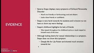 Severus Snape and Schizoid Personality Disorder