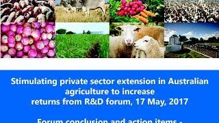 Stimulating Private Sector Extension forum conclusion