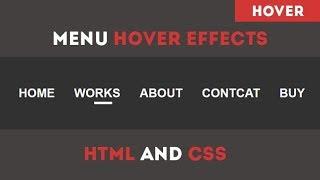 COOL MENU HOVER EFFECTS USING HTML AND CSS