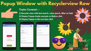 Display Popup with recycler view in android studio kotlin