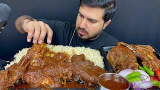 ASMR; EATING SPICY MUTTON CURRY WITH RICE+ONIONS+GREEN CHILLI || REAL MUKBANG(NO TALKING)