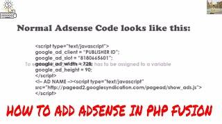 HOW TO ADD ADSENSE IN PHP FUSION