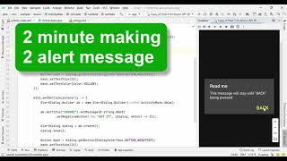 Alert Message or Pop Up Notification.  Android Studio Java AlertDialog.