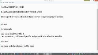 ADVANCED LEDGER USER WISE SECURITY