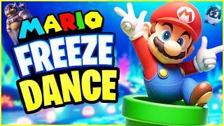 Mario Freeze Dance 🪩 Brain Break for Kids 🪩 Disco Pipe 🪩 Just Dance & Run