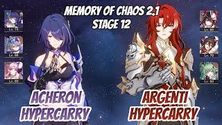 Acheron Hypercarry & Argenti Hypercarry Memory of Chaos Stage 12 (3 Stars) | Honkai Star Rail