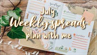 July 2021 Weekly Bullet Journal Spreads Plan With Me // Wildflowers and shiba inu theme [4K]