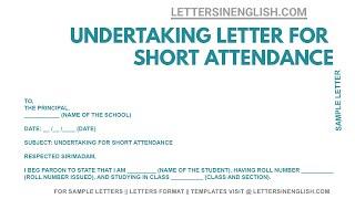Undertaking Letter for Shortage of Attendance - Sample Undertaking Letter | Letters in English