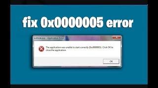 How to fix This application was unable to start Correctly 0x0000005 error in windows 7,8, 10