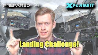 Landing Challenge! | PMDG vs. Zibo 737 at Stormy Gibraltar | X-Plane 11 vs. Prepar3D V4!