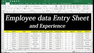 how to create employee database in excel