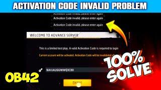 How To Solve Activation code Invalid Please Inter Again Problem in Free Fire advance Server