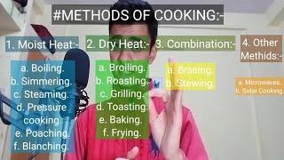 "Methods Of Cooking" || Full Explanation || Food Production || Hotel Management || Manthan Mishra