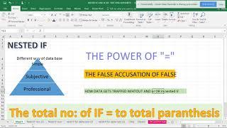 Nested IF :Professional way with AND & OR functions for best results.