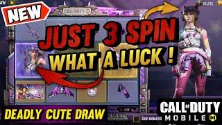 DEADLY CUTE DRAW | DEADLY CUTE LUCKY DRAW | TRY 3  SPIN DEADLY CUTE DRAW CODM