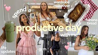 spend a productive day with me: gym, wardrobe makeover, baking & life updates