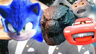 Sonic & Godzilla & McQueen Head Eater - Coffin Dance Song Cover