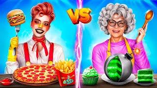 Grandma VS Clucky Cooking Challenge by Troom Food!