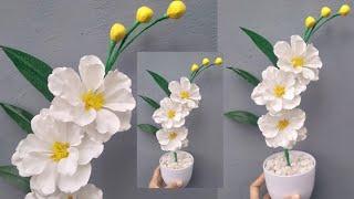 DIY Cara Membuat Bunga Hias Dari Plastik Kresek Tanpa Setrika ! Cantik, Simpel dan Mudah