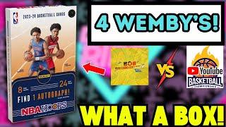 4 WEMBY'S! 2023-24 NBA Hoops Hobby Box! YouTube March Madness vs @BobTheCardCollector