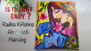 Easy Radha Krishna Abstract Painting || Acrylic Painting || Step By Step || #radhakrishna #painting