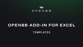 OpenBB Add-In for Excel - Templates