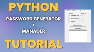 Password Generator and Manager with GUI | Python Projects for Beginners (tkinter tutorial)