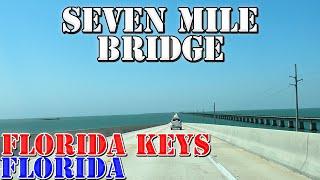 Seven Mile Bridge - Over the Ocean - Florida Keys - Florida - 4K Infrastructure Drive