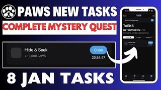 Paws New Task Mystery Quest || Paws New Tasks Today | Claim 10,000 Paws