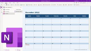 Insert an Editable Calendar into a OneNote Page\Section