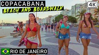 Rio de Janeiro Beach & Boardwalk  COPACABANA, Brazil |【4K】2021