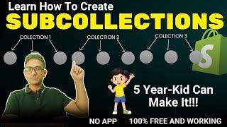 Add sub collections in Shopify | No App- Free | Super Easy #subcollection #day12