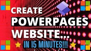 Creating a Microsoft Power Pages Web Site Tutorial