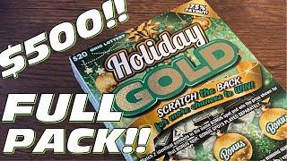 HOLIDAY GOLD!! $500 FULL BOOK!! OHIO LOTTERY SCRATCH OFFS!!