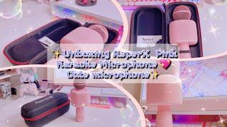 [4K]  Unboxing AsperX Super Cute Pink Karaoke Microphone | Kawaii/Cute Gadget 