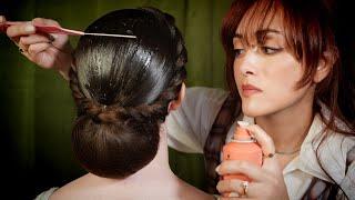 ASMR Ballroom Updo Hairstyle: Perfectionist Sleek Back & Front Twist | Gel, Spray, Finishing Touches