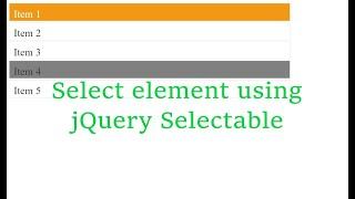 Select element using jQuery selectable