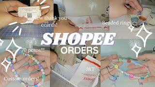 Packing Shopee Orders! - custom phone charm, beaded rings, new thank you cards | STUDIO VLOG