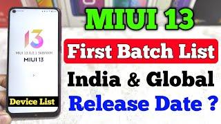 MIUI 13 First Batch Device List India & Global | Release Date MIUI 13 India ?