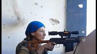 YPJ Syrian sniper nearly head-shot, laughs it off.