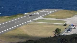Landing Saba WinAir Twin Otter, Juancho E. Yrausquin Airport (TNCS / SAB)
