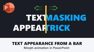 PowerPoint animation: Text appearance from a thin bar | Credits Morph Transition | Office 365
