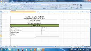 How to create invoice  in excel/ Invoice format- explain in tamil