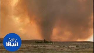 Man captures smoke funnel near raging California 'fire tornado'