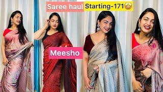 Meesho Party/Festive/daily Wear Saree Try On Haul Rs 171- 500/-| silk, chiffons,cotton saree