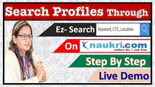 How to Source Profiles through Naukri 's EZ Search Option | Search resume through EZSearch on naukri