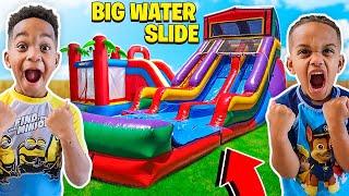 SURPRISING DJ & KYRIE WITH A BIRTHDAY WATERSLIDE BOUNCE HOUSE | THE PRINCE FAMILY