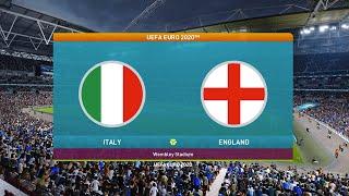ITALY vs ENGLAND - Full Match Gameplay in PES 2021 - UEFA EURO 2020 Game